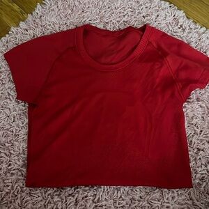 Red Lulu lemon swiftly short sleeve
